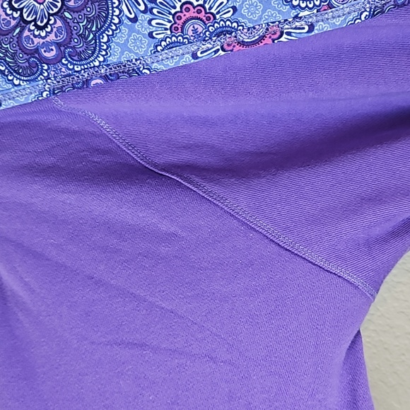 Vera Bradley | Women's Purple Paisley Terry Self-Tie Loungewear Hoodie Robe L/XL - Picture 6 of 11